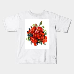 Red Garden Roses Kids T-Shirt